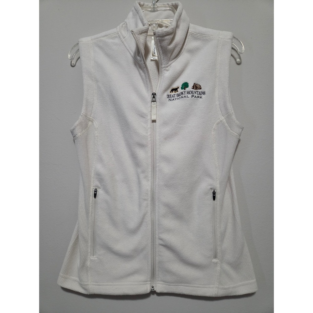 Ouray Great Smoky Mountains National Park Fleece Vest Cream Women Small Full Zip